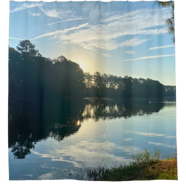 Sunrise Over A Georgia Lake Shower Curtain (Front)