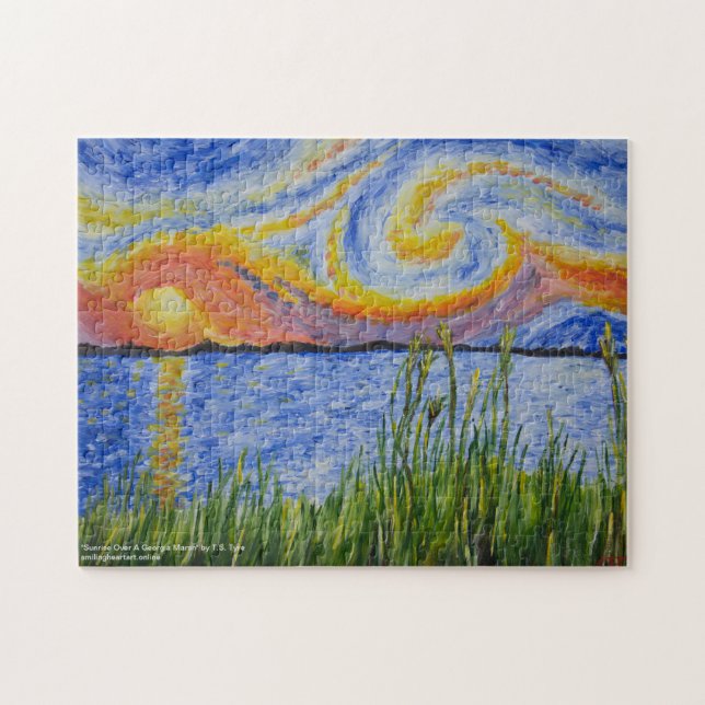 "Sunrise Over A Georgia Marsh" by T.S. Tyre Jigsaw Puzzle (Horizontal)
