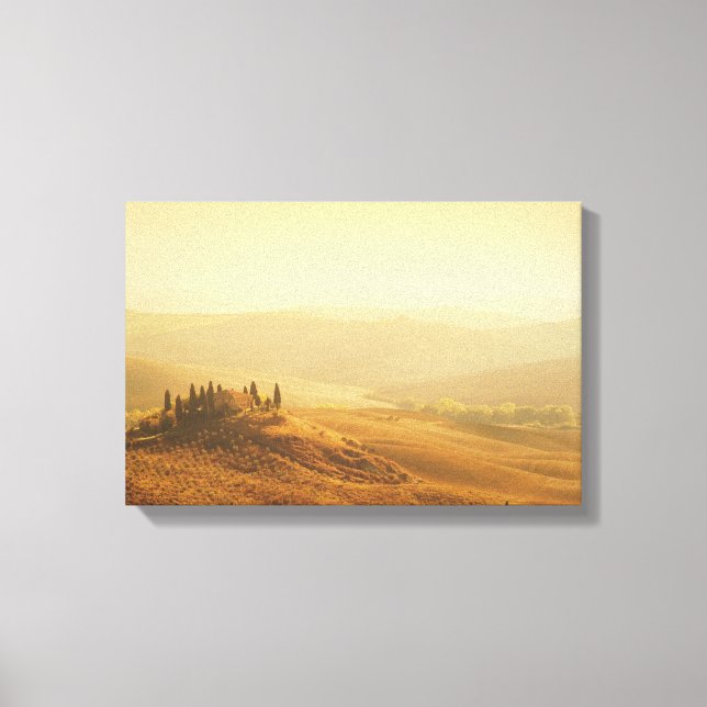 Sunrise over a landscape in Tuscany canvas (Front)