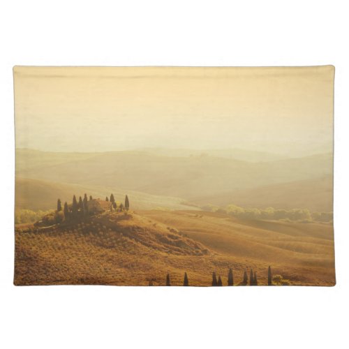 Sunrise over a landscape in Tuscany placemat