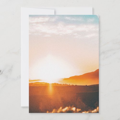 sunrise over a mountain thank you card