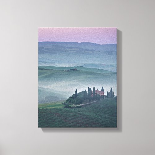 Sunrise over a Tuscany landscape vertical canvas
