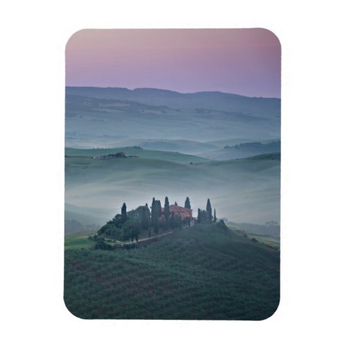 Sunrise over a Tuscany landscape vertical magnet