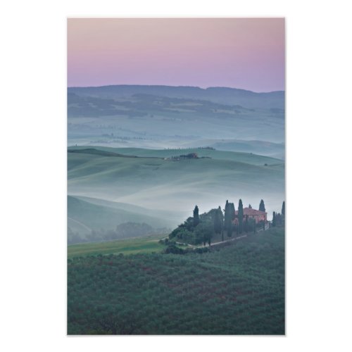 Sunrise over a Tuscany landscape vertical photo
