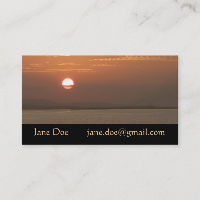 Sunrise over Aruba I Caribbean Seascape Business Card (Front)