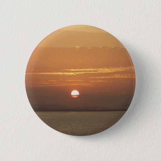Sunrise over Aruba I Caribbean Seascape Button (Front)