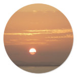 Sunrise over Aruba I Caribbean Seascape Classic Round Sticker
