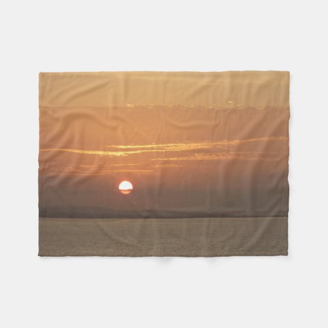 Sunrise over Aruba I Caribbean Seascape Fleece Blanket (Front (Horizontal))