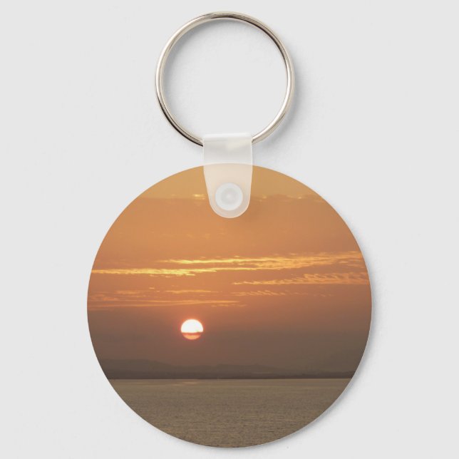 Sunrise over Aruba I Caribbean Seascape Keychain (Front)