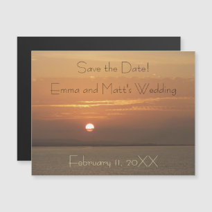 Sunrise over Aruba I Caribbean Seascape Magnetic Invitation
