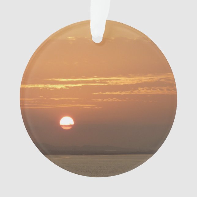 Sunrise over Aruba I Caribbean Seascape Ornament (Front)