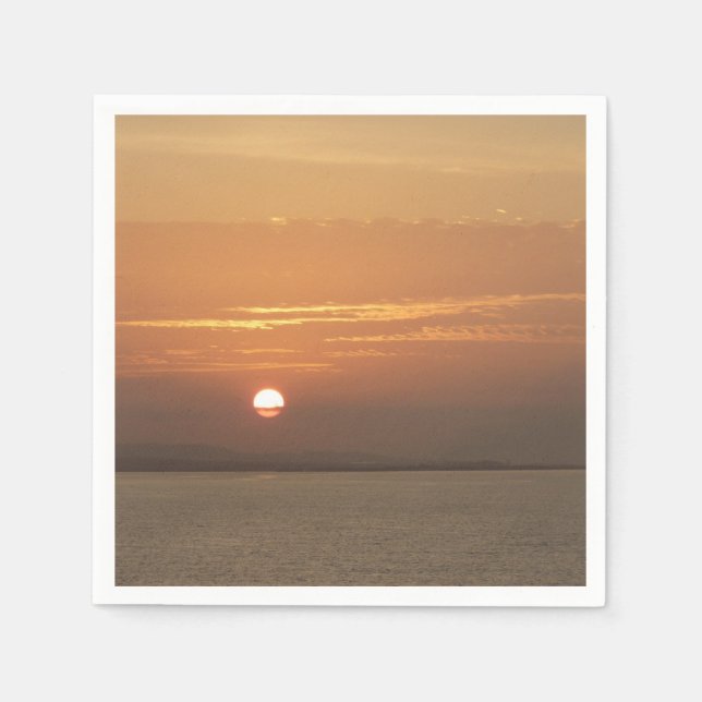 Sunrise over Aruba I Caribbean Seascape Paper Napkins (Front)