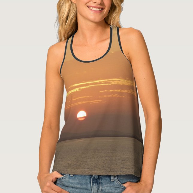 Sunrise over Aruba I Caribbean Seascape Tank Top (Front)