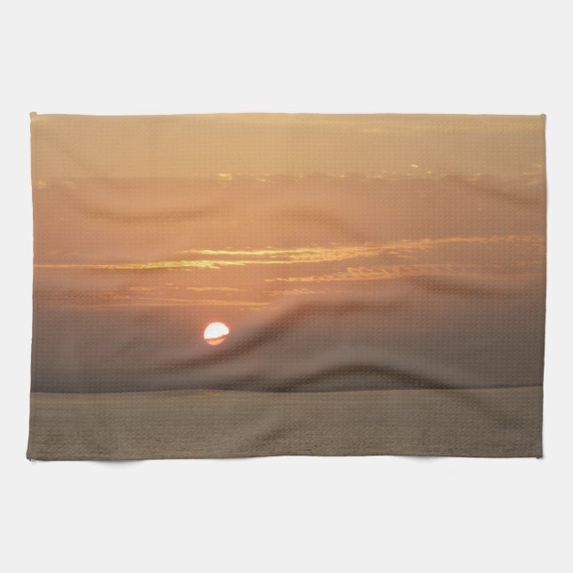 Sunrise over Aruba I Caribbean Seascape Towel (Horizontal)