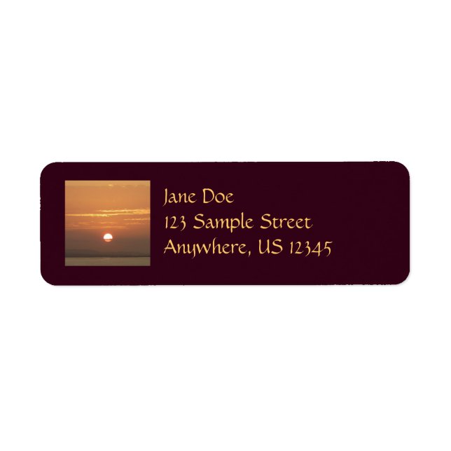Sunrise over Aruba II Caribbean Seascape Label (Front)