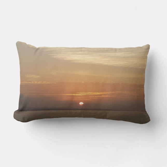 Sunrise over Aruba II Caribbean Seascape Lumbar Pillow (Front)