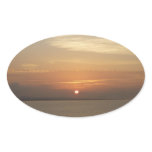 Sunrise over Aruba II Caribbean Seascape Oval Sticker