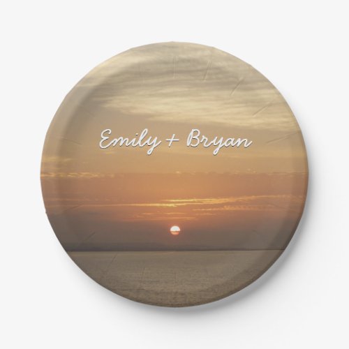 Sunrise over Aruba II Caribbean Seascape Paper Plates