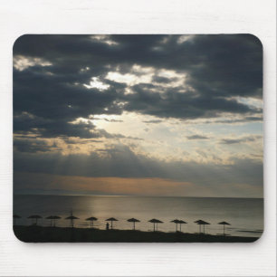 Sunrise over beach in Greece Scenic Seascape Photo Mouse Pad