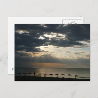 Sunrise over beach in Greece Scenic seascape