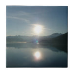 Sunrise over College Fjord Alaska Photography Ceramic Tile