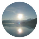 Sunrise over College Fjord Alaska Photography Classic Round Sticker