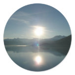 Sunrise over College Fjord Alaska Photography Classic Round Sticker