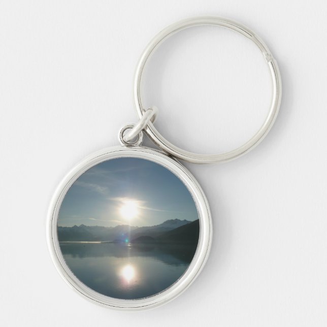 Sunrise over College Fjord Alaska Photography Keychain (Front)