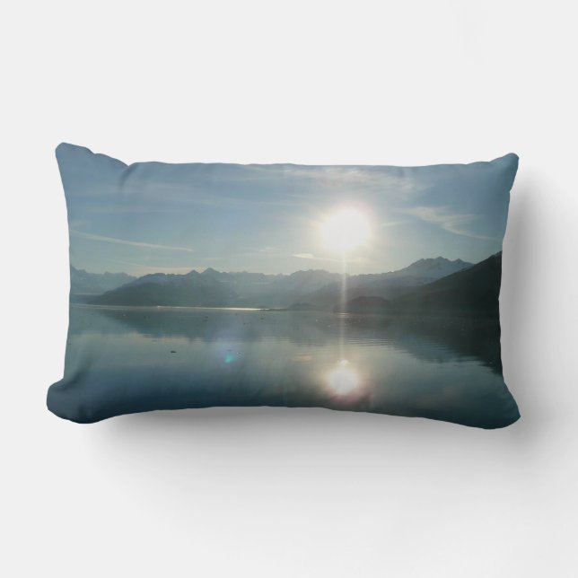 Sunrise over College Fjord Alaska Photography Lumbar Pillow (Front)