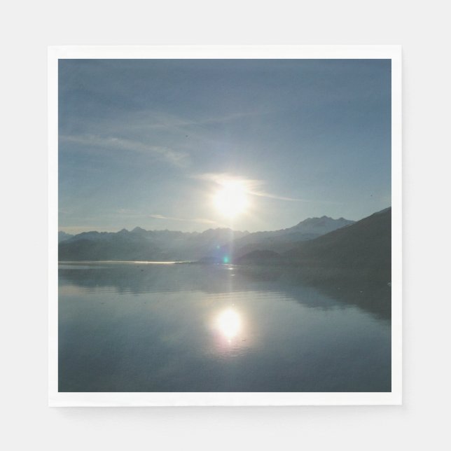 Sunrise over College Fjord Alaska Photography Napkins (Front)