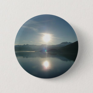 Sunrise over College Fjord Alaska Photography Pinback Button