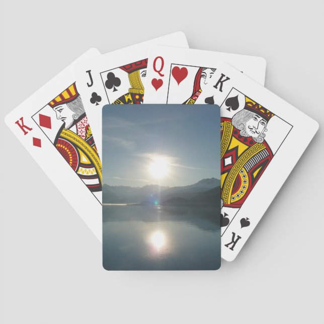 Sunrise over College Fjord Alaska Photography Poker Cards (Back)