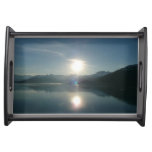Sunrise over College Fjord Alaska Photography Serving Tray