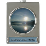 Sunrise over College Fjord Alaska Photography Silver Plated Banner Ornament