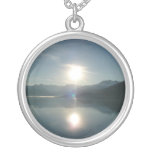 Sunrise over College Fjord Alaska Photography Silver Plated Necklace