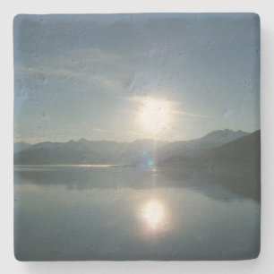 Sunrise over College Fjord Alaska Photography Stone Coaster