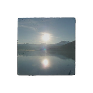 Sunrise over College Fjord Alaska Photography Stone Magnet