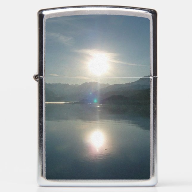 Sunrise over College Fjord Alaska Photography Zippo Lighter (Front)