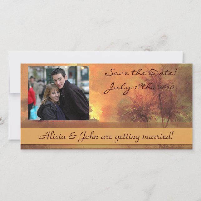 Sunrise Over Diamond Head Save the Date Photocard (Front)