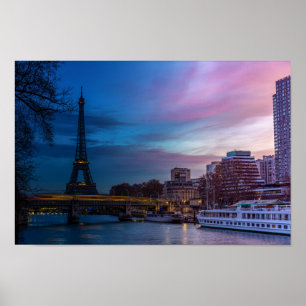 Sunrise over Eiffel tower - Paris, France, Europe Poster
