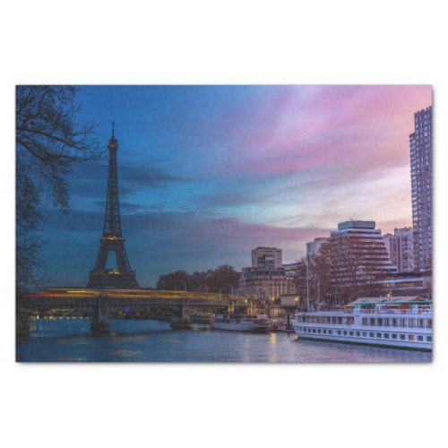 Sunrise over Eiffel tower _ Paris France Europe Tissue Paper