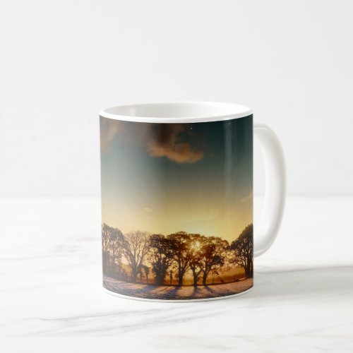 Sunrise over frosty fields in Norfolk Coffee Mug