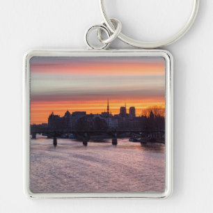 Sunrise over Ile de la Cite and Notre Dame - Paris Keychain