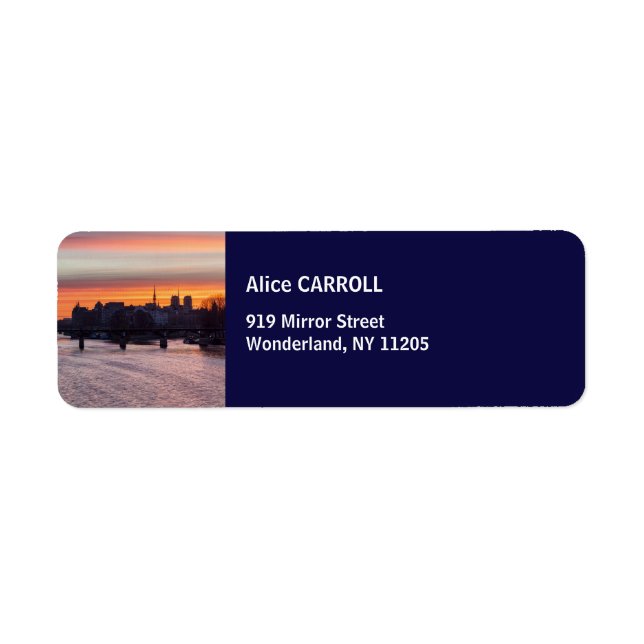 Sunrise over Ile de la Cite and Notre Dame - Paris Label (Front)