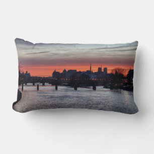 Sunrise over Ile de la Cite and Notre Dame - Paris Lumbar Pillow