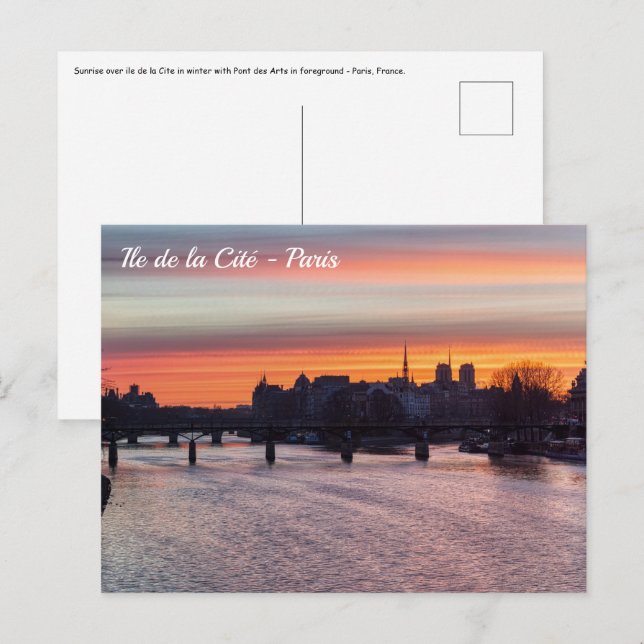 Sunrise over Ile de la Cite and Notre Dame - Paris Postcard (Front/Back)