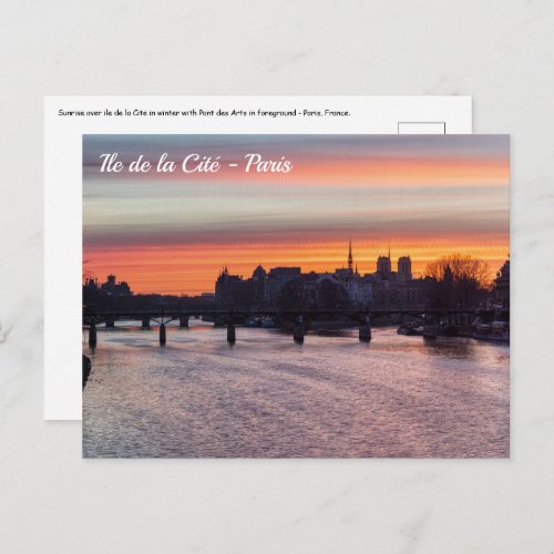 Sunrise over Ile de la Cite and Notre Dame _ Paris Postcard