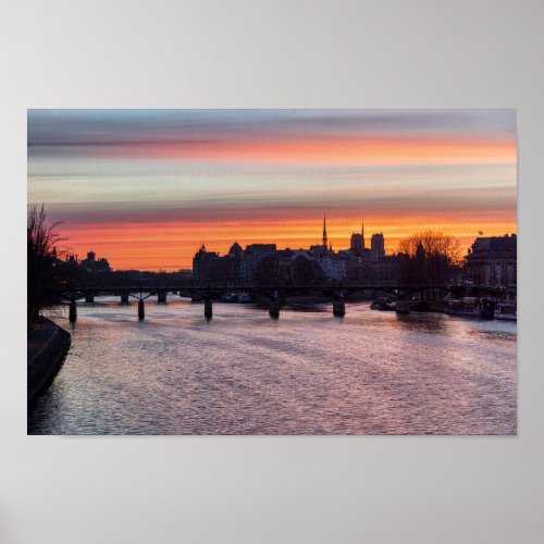 Sunrise over Ile de la Cite and Notre Dame _ Paris Poster