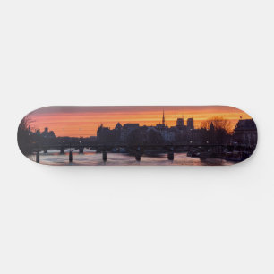 Sunrise over Ile de la Cite and Notre Dame - Paris Skateboard