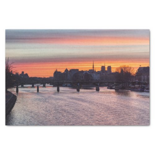 Sunrise over Ile de la Cite and Notre Dame _ Paris Tissue Paper